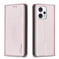 Handytasche Stand Schutzhülle Flip Leder Hülle B23F für Motorola Moto G13 Rosegold