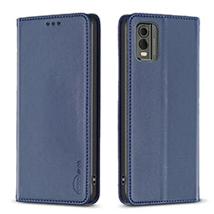 Handytasche Stand Schutzhülle Flip Leder Hülle B23F für Nokia C32 Blau