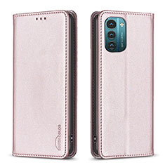 Handytasche Stand Schutzhülle Flip Leder Hülle B23F für Nokia G21 Rosegold