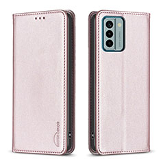 Handytasche Stand Schutzhülle Flip Leder Hülle B23F für Nokia G22 Rosegold