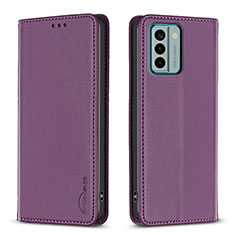 Handytasche Stand Schutzhülle Flip Leder Hülle B23F für Nokia G22 Violett