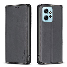 Handytasche Stand Schutzhülle Flip Leder Hülle B23F für Xiaomi Redmi Note 12 4G Schwarz