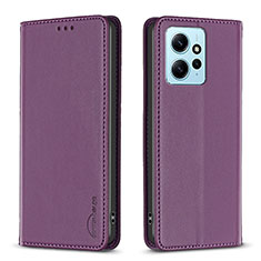 Handytasche Stand Schutzhülle Flip Leder Hülle B23F für Xiaomi Redmi Note 12 4G Violett