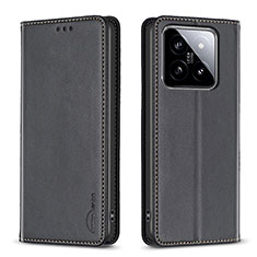 Handytasche Stand Schutzhülle Flip Leder Hülle B24F für Xiaomi Mi 14 5G Schwarz