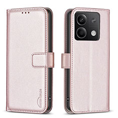 Handytasche Stand Schutzhülle Flip Leder Hülle B24F für Xiaomi Redmi Note 13 5G Rosegold