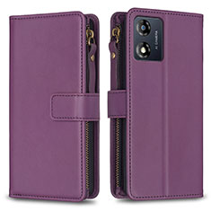 Handytasche Stand Schutzhülle Flip Leder Hülle B25F für Motorola Moto E13 Violett