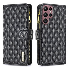 Handytasche Stand Schutzhülle Flip Leder Hülle BF2 für Samsung Galaxy S23 Ultra 5G Schwarz