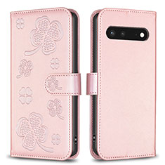 Handytasche Stand Schutzhülle Flip Leder Hülle Blumen BF1 für Google Pixel 7 5G Rosegold