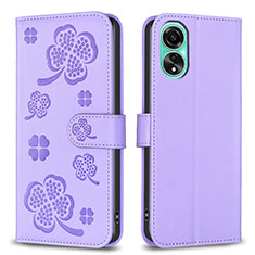 Handytasche Stand Schutzhülle Flip Leder Hülle Blumen BF1 für Oppo A78 4G Violett