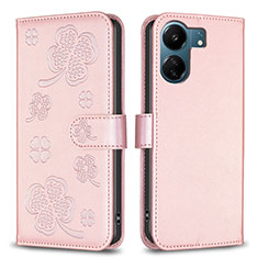 Handytasche Stand Schutzhülle Flip Leder Hülle Blumen BF1 für Xiaomi Poco C65 Rosegold