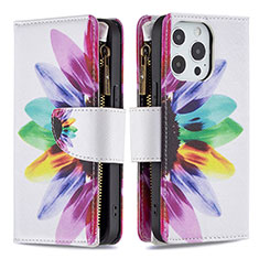 Handytasche Stand Schutzhülle Flip Leder Hülle Blumen für Apple iPhone 13 Pro Max Bunt