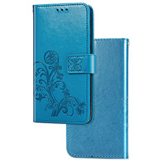 Handytasche Stand Schutzhülle Flip Leder Hülle Blumen für Huawei Honor 10X Lite Blau