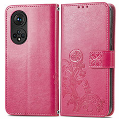 Handytasche Stand Schutzhülle Flip Leder Hülle Blumen für Huawei Honor 50 Pro 5G Pink