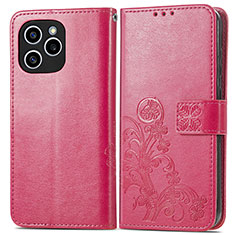 Handytasche Stand Schutzhülle Flip Leder Hülle Blumen für Huawei Honor 60 SE 5G Pink