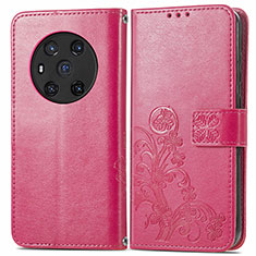 Handytasche Stand Schutzhülle Flip Leder Hülle Blumen für Huawei Honor Magic3 5G Pink