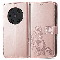 Handytasche Stand Schutzhülle Flip Leder Hülle Blumen für Huawei Honor Magic3 5G Rosegold