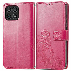 Handytasche Stand Schutzhülle Flip Leder Hülle Blumen für Huawei Honor X30i Pink