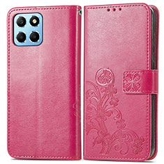 Handytasche Stand Schutzhülle Flip Leder Hülle Blumen für Huawei Honor X6 5G Pink