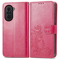 Handytasche Stand Schutzhülle Flip Leder Hülle Blumen für Huawei Nova 10 Pro Pink