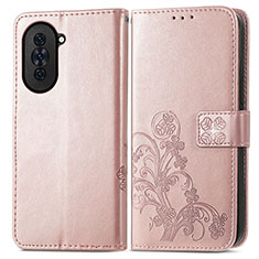 Handytasche Stand Schutzhülle Flip Leder Hülle Blumen für Huawei Nova 10 Pro Rosegold