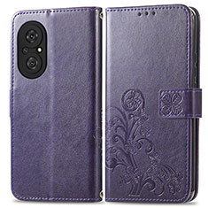 Handytasche Stand Schutzhülle Flip Leder Hülle Blumen für Huawei Nova 9 SE Violett