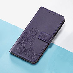 Handytasche Stand Schutzhülle Flip Leder Hülle Blumen für Huawei P40 Pro Violett