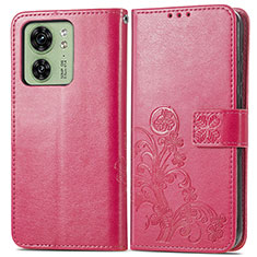 Handytasche Stand Schutzhülle Flip Leder Hülle Blumen für Motorola Moto Edge (2023) 5G Pink