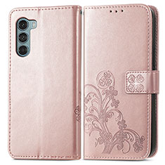 Handytasche Stand Schutzhülle Flip Leder Hülle Blumen für Motorola Moto Edge S30 5G Rosa