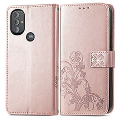 Handytasche Stand Schutzhülle Flip Leder Hülle Blumen für Motorola Moto G Play Gen 2 Rosa