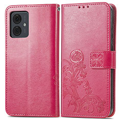 Handytasche Stand Schutzhülle Flip Leder Hülle Blumen für Motorola Moto G14 Pink