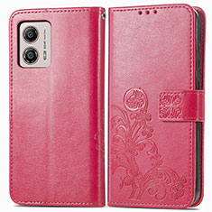 Handytasche Stand Schutzhülle Flip Leder Hülle Blumen für Motorola Moto G53 5G Pink