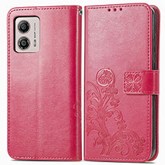 Handytasche Stand Schutzhülle Flip Leder Hülle Blumen für Motorola Moto G53y 5G Pink