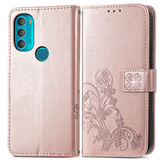 Handytasche Stand Schutzhülle Flip Leder Hülle Blumen für Motorola Moto G71 5G Violett