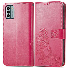 Handytasche Stand Schutzhülle Flip Leder Hülle Blumen für Nokia G22 Pink