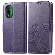 Handytasche Stand Schutzhülle Flip Leder Hülle Blumen für Nokia XR21 Violett