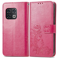 Handytasche Stand Schutzhülle Flip Leder Hülle Blumen für OnePlus 10 Pro 5G Pink