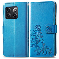 Handytasche Stand Schutzhülle Flip Leder Hülle Blumen für OnePlus Ace Pro 5G Blau