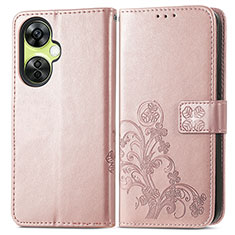 Handytasche Stand Schutzhülle Flip Leder Hülle Blumen für OnePlus Nord CE 3 Lite 5G Rosegold