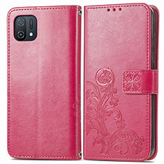 Handytasche Stand Schutzhülle Flip Leder Hülle Blumen für Oppo A16e Rot