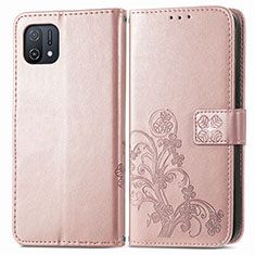 Handytasche Stand Schutzhülle Flip Leder Hülle Blumen für Oppo A16K Rosa