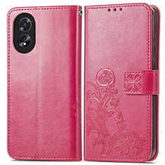 Handytasche Stand Schutzhülle Flip Leder Hülle Blumen für Oppo A38 Pink