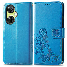 Handytasche Stand Schutzhülle Flip Leder Hülle Blumen für Oppo K11x 5G Blau