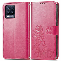 Handytasche Stand Schutzhülle Flip Leder Hülle Blumen für Realme 8 Pro Pink