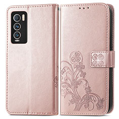 Handytasche Stand Schutzhülle Flip Leder Hülle Blumen für Realme GT Master Explorer 5G Rosegold