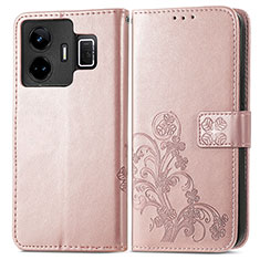 Handytasche Stand Schutzhülle Flip Leder Hülle Blumen für Realme GT Neo5 5G Rosegold