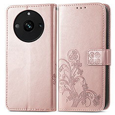 Handytasche Stand Schutzhülle Flip Leder Hülle Blumen für Realme Narzo 60 5G Rosegold