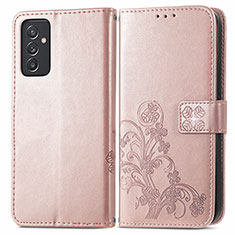 Handytasche Stand Schutzhülle Flip Leder Hülle Blumen für Samsung Galaxy A15 4G Rosa