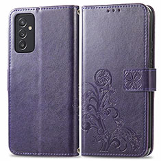 Handytasche Stand Schutzhülle Flip Leder Hülle Blumen für Samsung Galaxy A15 5G Violett