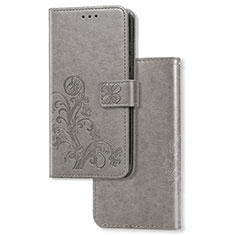 Handytasche Stand Schutzhülle Flip Leder Hülle Blumen für Samsung Galaxy A21s Grau