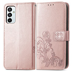 Handytasche Stand Schutzhülle Flip Leder Hülle Blumen für Samsung Galaxy F23 5G Rosa